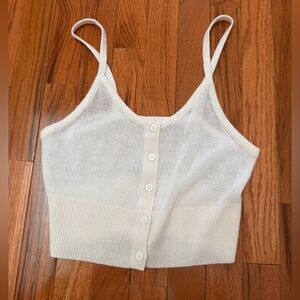ALO Yoga Cream Knit Button-Up Tank
